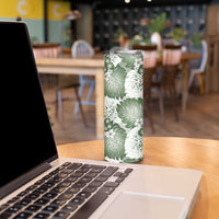 Sage Green Aloha Hawaii Skinny Tumbler Monstera Hibiscus Plumeria Seamless Vibes LT14 - Polynesian Pride