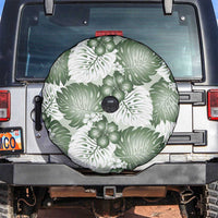 Sage Green Aloha Hawaii Spare Tire Cover Monstera Hibiscus Plumeria Seamless Vibes LT14 Sage Green - Polynesian Pride