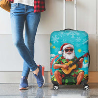 Hawaii Christmas Luggage Cover Mele Kalikimaka Poinsettia Lei - Cyan LT14 - Polynesian Pride