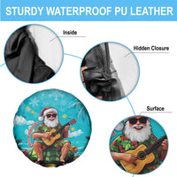 Hawaii Christmas Spare Tire Cover Mele Kalikimaka Poinsettia Lei - Cyan LT14 - Polynesian Pride