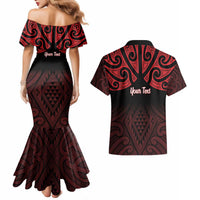 Personalised Keep Maori Wards New Zealand Couples Matching Mermaid Dress and Hawaiian Shirt Stronger Together Aotearoa Taniko LT14 - Polynesian Pride