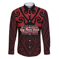 Personalised Keep Maori Wards New Zealand Family Matching Short Sleeve Bodycon Dress and Hawaiian Shirt Stronger Together Aotearoa Taniko LT14 Dad's Shirt - Long Sleeve Black - Polynesian Pride
