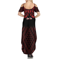 Personalised Keep Maori Wards New Zealand Family Matching Summer Maxi Dress and Hawaiian Shirt Stronger Together Aotearoa Taniko LT14 - Polynesian Pride