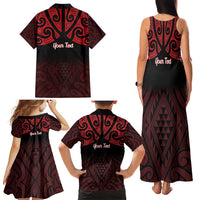 Personalised Keep Maori Wards New Zealand Family Matching Tank Maxi Dress and Hawaiian Shirt Stronger Together Aotearoa Taniko LT14 - Polynesian Pride