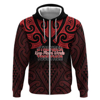Personalised Keep Maori Wards New Zealand Hoodie Stronger Together Aotearoa Taniko - Polynesian Pride