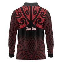 Personalised Keep Maori Wards New Zealand Long Sleeve Polo Shirt Stronger Together Aotearoa Taniko LT14 - Polynesian Pride