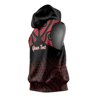 Personalised Keep Maori Wards New Zealand Sleeveless Hoodie Stronger Together Aotearoa Taniko LT14 - Polynesian Pride