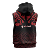 Personalised Keep Maori Wards New Zealand Sleeveless Zip Hoodie Stronger Together Aotearoa Taniko LT14 - Polynesian Pride