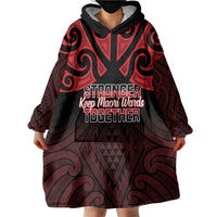 Personalised Keep Maori Wards New Zealand Wearable Blanket Hoodie Stronger Together Aotearoa Taniko LT14 - Polynesian Pride