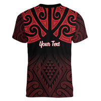 Personalised Keep Maori Wards New Zealand Women V-Neck T-Shirt Stronger Together Aotearoa Taniko LT14 - Polynesian Pride