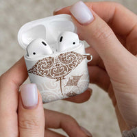 New Zealand Manta Ray Tattoo AirPods Case Aotearoa Maori Haehae Beige LT14 - Polynesian Pride