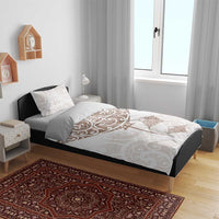 New Zealand Manta Ray Tattoo Bedding Set Aotearoa Maori Haehae Beige - Polynesian Pride