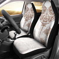 New Zealand Manta Ray Tattoo Car Seat Cover Aotearoa Maori Haehae Beige LT14 - Polynesian Pride