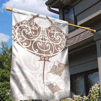 New Zealand Manta Ray Tattoo Garden Flag Aotearoa Maori Haehae Beige LT14 - Polynesian Pride