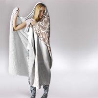 New Zealand Manta Ray Tattoo Hooded Blanket Aotearoa Maori Haehae Beige LT14 - Polynesian Pride
