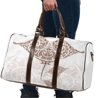 New Zealand Manta Ray Tattoo Travel Bag Aotearoa Maori Haehae Beige LT14 - Polynesian Pride