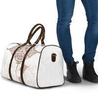 New Zealand Manta Ray Tattoo Travel Bag Aotearoa Maori Haehae Beige LT14 - Polynesian Pride