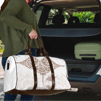 New Zealand Manta Ray Tattoo Travel Bag Aotearoa Maori Haehae Beige LT14 - Polynesian Pride