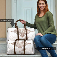 New Zealand Manta Ray Tattoo Travel Bag Aotearoa Maori Haehae Beige LT14 - Polynesian Pride