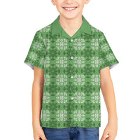 Green Hawaiian Quilt Hawaiian Shirt Hawaii Pineapple Monstera Palaka Motifs - Polynesian Pride