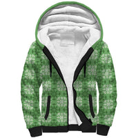 Green Hawaiian Quilt Sherpa Hoodie Hawaii Pineapple Monstera Palaka Motifs LT14 Unisex Green - Polynesian Pride