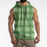 Green Hawaiian Quilt Sleeveless Hoodie Hawaii Pineapple Monstera Palaka Motifs LT14 - Polynesian Pride