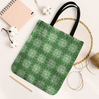 Green Hawaiian Quilt Tote Bag Hawaii Pineapple Monstera Palaka Motifs - Polynesian Pride