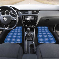 Royal Blue Hawaiian Quilt Car Mats Hawaii Pineapple Monstera Palaka Motifs - Polynesian Pride