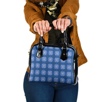 Royal Blue Hawaiian Quilt Shoulder Handbag Hawaii Pineapple Monstera Palaka Motifs - Polynesian Pride