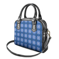 Royal Blue Hawaiian Quilt Shoulder Handbag Hawaii Pineapple Monstera Palaka Motifs - Polynesian Pride