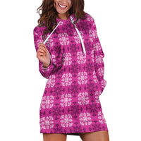 Pink Hawaiian Quilt Hoodie Dress Hawaii Pineapple Monstera Palaka Motifs LT14 Pink - Polynesian Pride