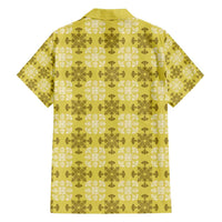 Yellow Hawaiian Quilt Family Matching Summer Maxi Dress and Hawaiian Shirt Hawaii Pineapple Monstera Palaka Motifs LT14 - Polynesian Pride