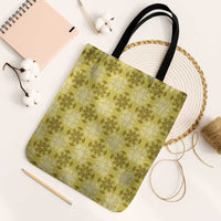 Yellow Hawaiian Quilt Tote Bag Hawaii Pineapple Monstera Palaka Motifs - Polynesian Pride