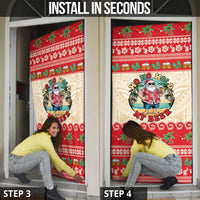 Mele Kalikimaka Hawaii Door Cover Funny Beer-Loving Santa Hawaiian Tropical LT14 - Polynesian Pride