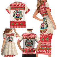 Mele Kalikimaka Hawaii Family Matching Short Sleeve Bodycon Dress and Hawaiian Shirt Funny Beer-Loving Santa Hawaiian Tropical LT14 - Polynesian Pride