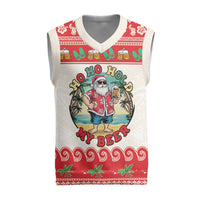 Mele Kalikimaka Hawaii Christmas Knitted V-Neck Vest Funny Beer-Loving Santa Hawaiian Tropical LT14 Red - Polynesian Pride