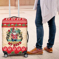 Mele Kalikimaka Hawaii Luggage Cover Funny Beer-Loving Santa Hawaiian Tropical LT14 Red - Polynesian Pride