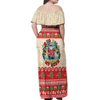 Mele Kalikimaka Hawaii Off Shoulder Maxi Dress Funny Beer-Loving Santa Hawaiian Tropical LT14 - Polynesian Pride