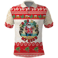 Mele Kalikimaka Hawaii Polo Shirt Funny Beer-Loving Santa Hawaiian Tropical LT14 Red - Polynesian Pride