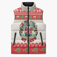 Mele Kalikimaka Hawaii Sleeveless Puffer Jacket Funny Beer-Loving Santa Hawaiian Tropical LT14 Unisex Red - Polynesian Pride