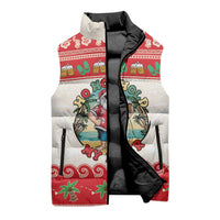 Mele Kalikimaka Hawaii Sleeveless Puffer Jacket Funny Beer-Loving Santa Hawaiian Tropical LT14 - Polynesian Pride