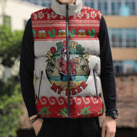 Mele Kalikimaka Hawaii Sleeveless Puffer Jacket Funny Beer-Loving Santa Hawaiian Tropical LT14 - Polynesian Pride