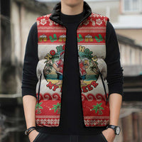 Mele Kalikimaka Hawaii Sleeveless Puffer Jacket Funny Beer-Loving Santa Hawaiian Tropical LT14 - Polynesian Pride