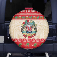 Mele Kalikimaka Hawaii Spare Tire Cover Funny Beer-Loving Santa Hawaiian Tropical LT14 No hole Red - Polynesian Pride