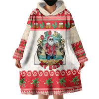 Mele Kalikimaka Hawaii Wearable Blanket Hoodie Funny Beer-Loving Santa Hawaiian Tropical LT14 - Polynesian Pride