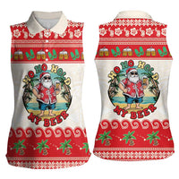 Mele Kalikimaka Hawaii Women Sleeveless Polo Shirt Funny Beer-Loving Santa Hawaiian Tropical LT14 - Polynesian Pride