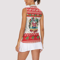 Mele Kalikimaka Hawaii Women Sleeveless Polo Shirt Funny Beer-Loving Santa Hawaiian Tropical LT14 - Polynesian Pride