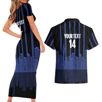 New Zealand Auckland Football Custom Couples Matching Short Sleeve Bodycon Dress and Hawaiian Shirt Go City of Sails Est 2025 LT14 - Polynesian Pride