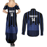New Zealand Auckland Football Custom Couples Matching Summer Maxi Dress and Long Sleeve Button Shirt Go City of Sails Est 2025 LT14 - Polynesian Pride