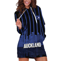 New Zealand Auckland Football Custom Hoodie Dress Go City of Sails Est 2025 LT14 Black - Polynesian Pride